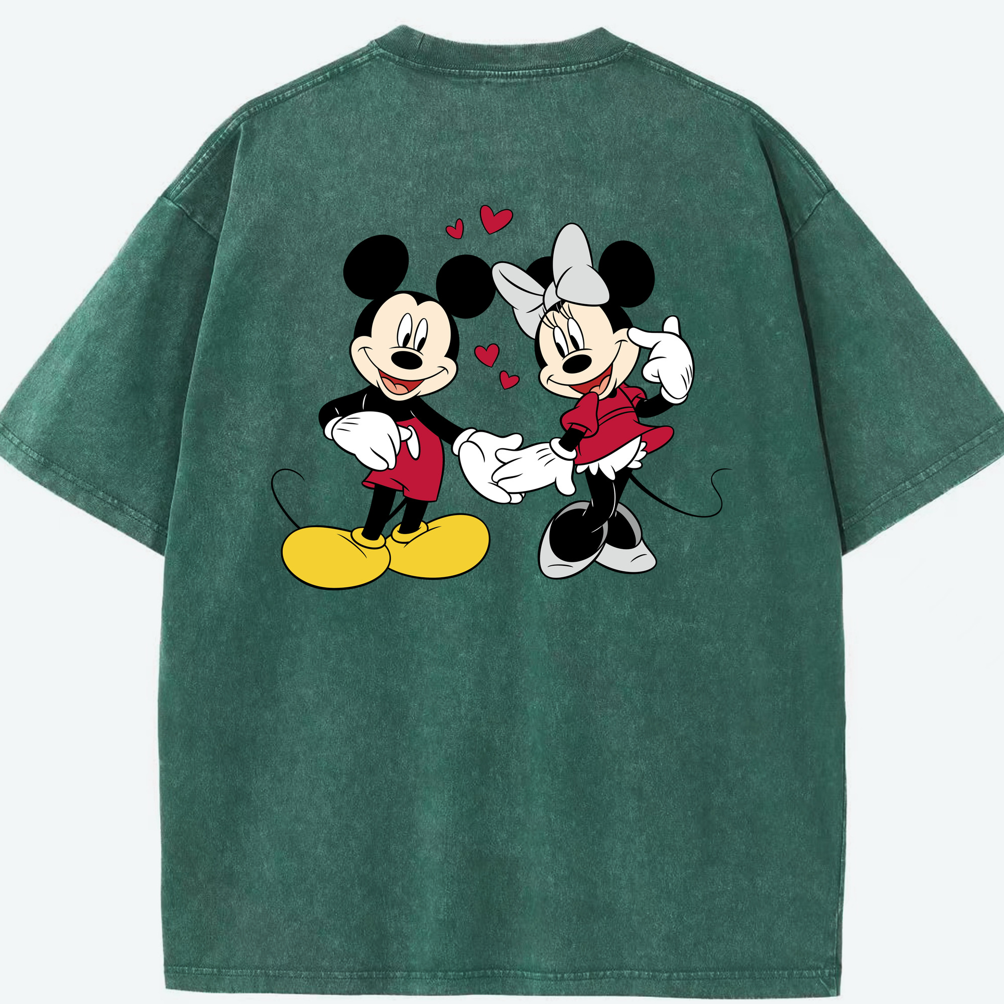 （画像用） ミッキーマウス Mickey Mouse 綿100% ヴィンテージ風 半袖Tシャツ（背面プリント）